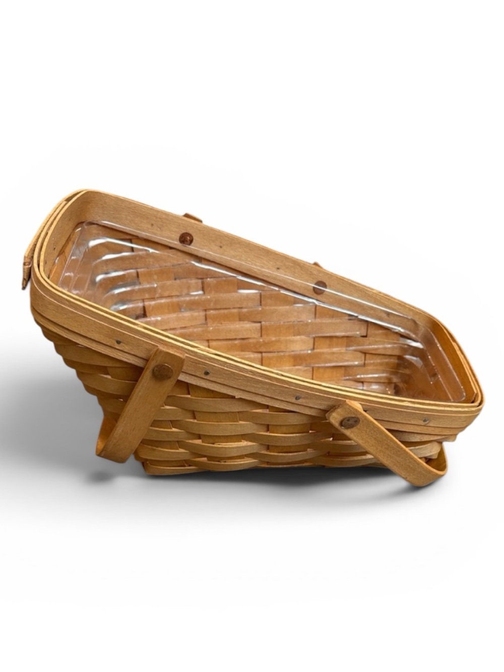 Longaberger Medium Vegetable Basket w/ Protector Handles Vintage